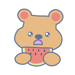 Bear with watermelon 