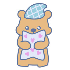 Cute bear sleepy