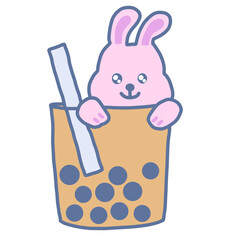 boba tea doodle bunny