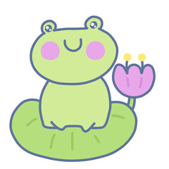 cartoon frog with a flower