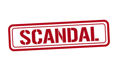 SCANDAL red stamp text vector, rubber stamp