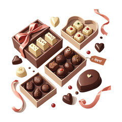 Elegant Collection of Gourmet Chocolates with Decorative Packaging