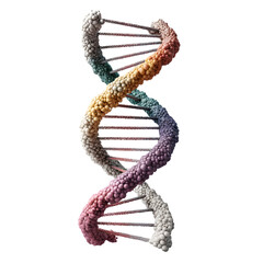 3D DNA genome structure strand rendered in detail isolated on a transparent background