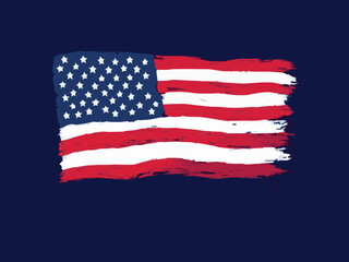 american flag on a blue background