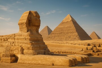 Ancient wonders in Egyptian desert.