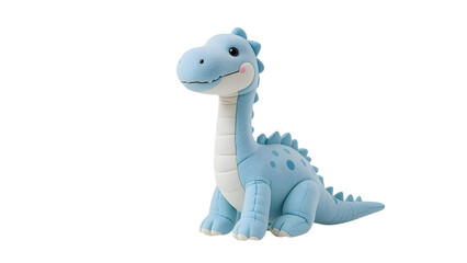 Obraz premium Cute dinosaur plush toy for kids soft stuffed animal dino doll adorable baby gift home decor present on transparent background