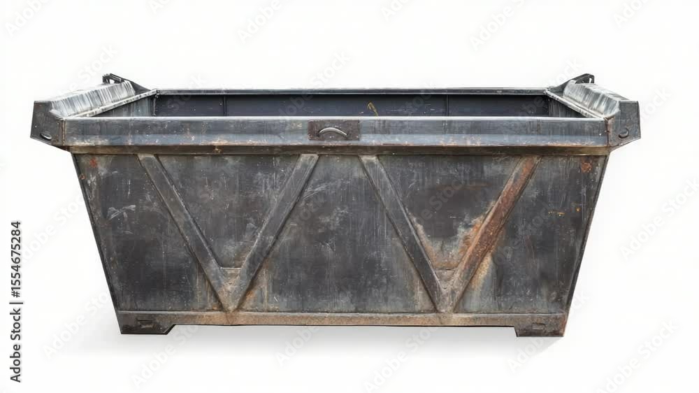 Poster a metal container with a handle on a white background