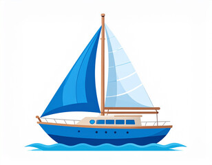 Fototapeta premium Simple Sailboat Icon Vector – Minimalist Black Sailing Boat Silhouette on White Background, Perfect for Travel Graphics, Marine Logos, Nautical Themes, and Sea Transport Concept Illustrations