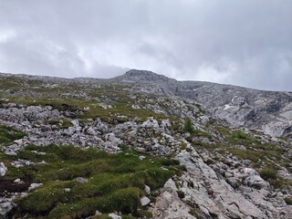 mountain landscape with blue sky and clouds
