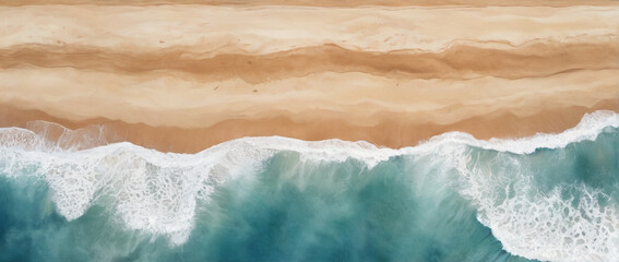 watercolor illustration beach sea wave background banner