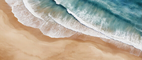 watercolor illustration beach sea wave background banner