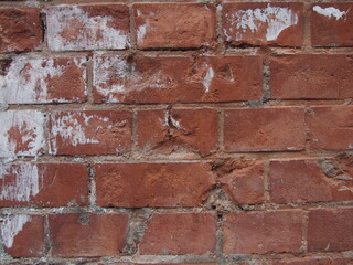 古い赤レンガ壁の質感
