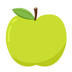 Green Apple. juicy green apple. Cartoons apples on a PNG.