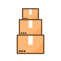 Parcel box vector. Parcel box on white background.
