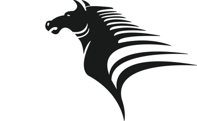 Modern Horse Silhouette Vector - Artistic Horse Head with Flowing Style - Minimalist Abstract Horse Vector