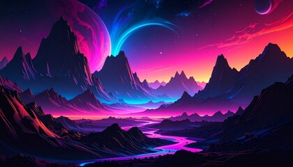 sunset in mountains