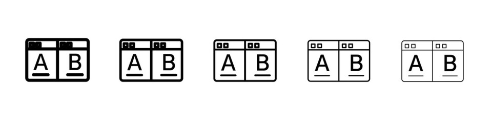 A B test icon flat simple outline logo