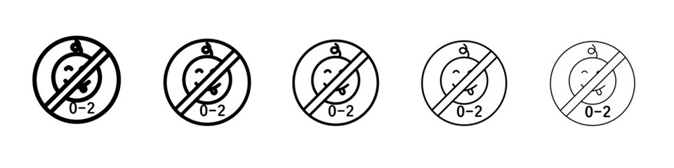 Fototapeta premium Age restriction sign for child icon flat simple outline logo