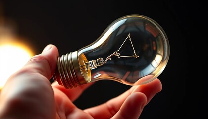 A hand gently cradles a lightbulb with a question mark etched on its surface,  progress,  opportunity