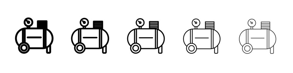 Air compressor pump icon flat simple outline logo