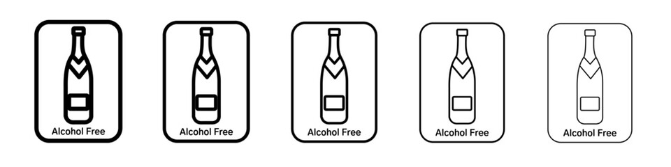 Alcohol free icon flat simple outline logo