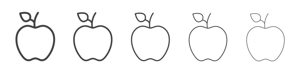 Apple icon flat simple outline logo