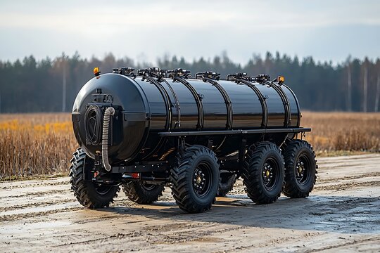 Heavy duty black slurry tanker high resolution picture