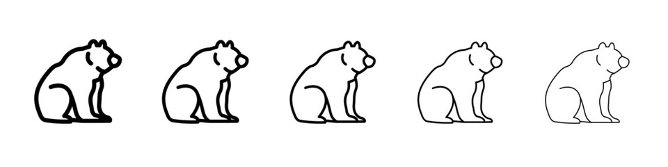 Bear icon flat simple outline logo
