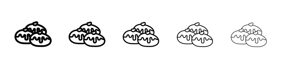 belgian buns icon flat simple outline logo