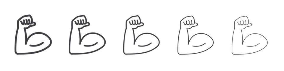 Fototapeta premium Bicep icon flat simple outline logo