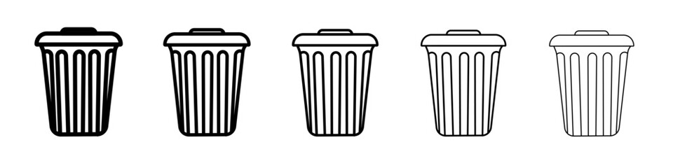 Bin icon flat simple outline logo