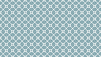 A repeating pattern of teal geometric shapes on a white background creating a seamless design look