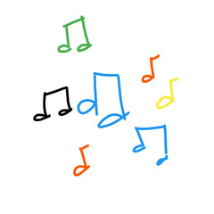 Colorful Hand-Drawn Music Notes