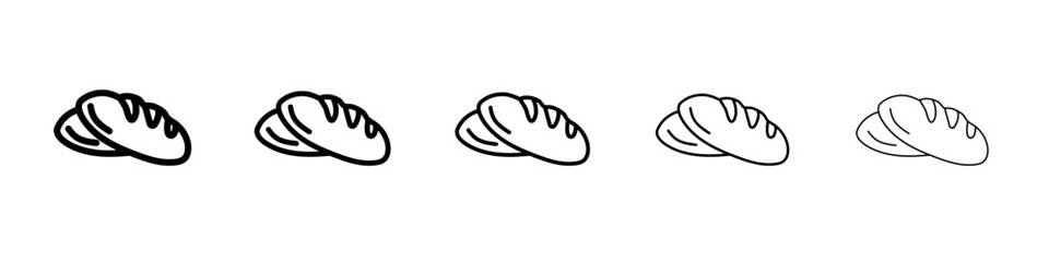 Bread loaf icon flat simple outline logo