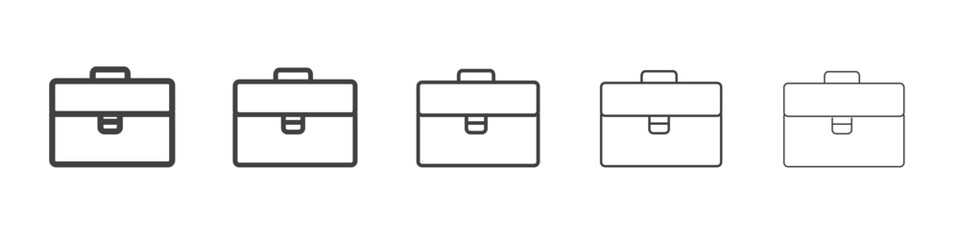 Briefcase icon flat simple outline logo