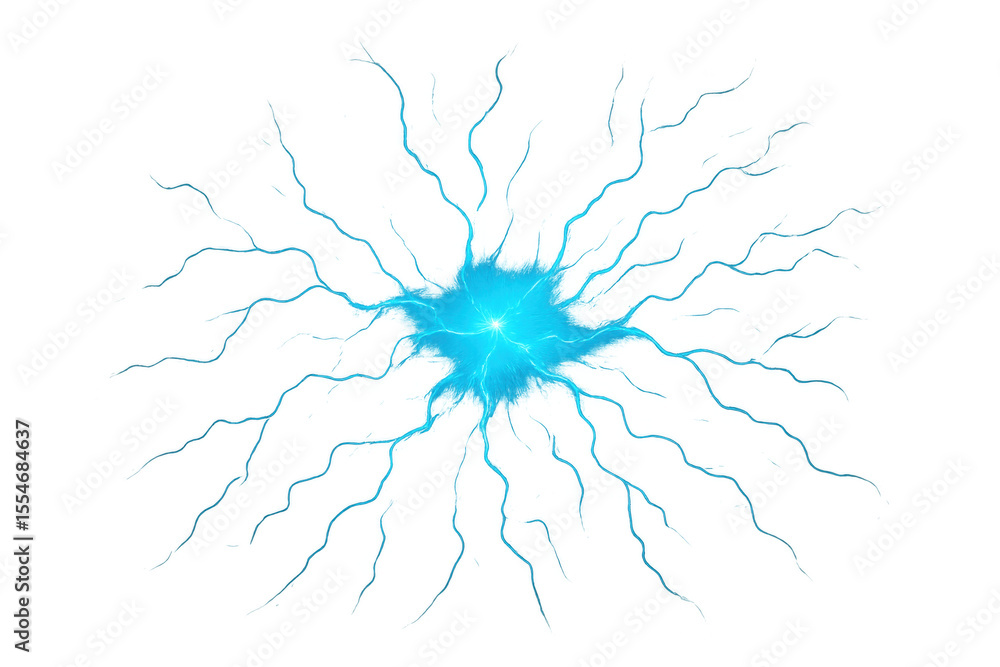 Poster realistic lightning strike effect with transparent background, perfect for adding a dramatic touch t