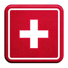 Obraz premium Flat Red Medical Cross Icon on White 