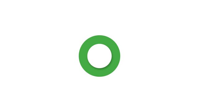 Modern Neumorphism-style radio button. A smooth animation where a green circle is shown first, then a white dot appears in the center when selected. Concept of modern web UI and UX design.