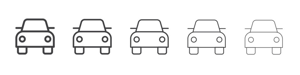 Car icon flat simple outline logo