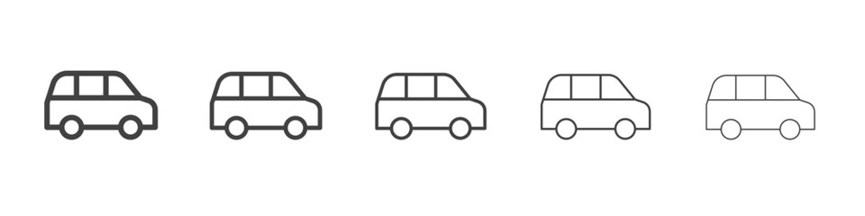Car icon flat simple outline logo
