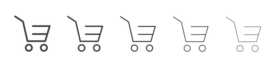 Cart icon flat simple outline logo