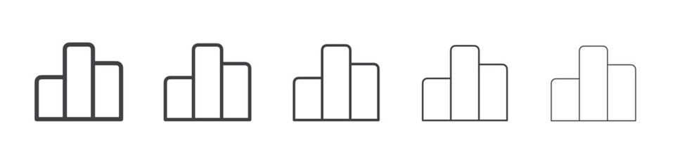 Chart bar icon flat simple outline logo