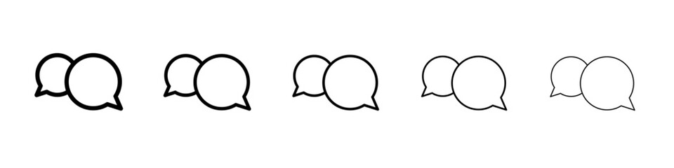 Chat bubble icon flat simple outline logo