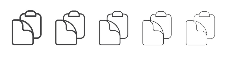 Clipboard document icon flat simple outline logo