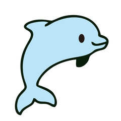 vector illustration of a cartoon dolphin