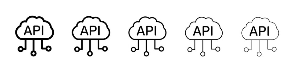 Cloud API icon flat simple outline logo