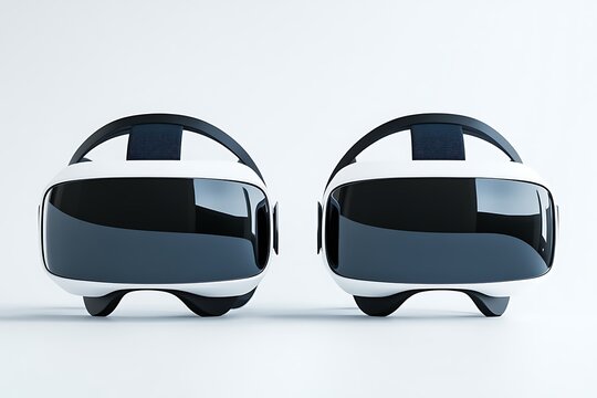 Two VR headsets side by side both front panels