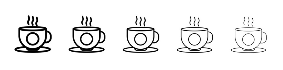 coffee cup icon flat simple outline logo