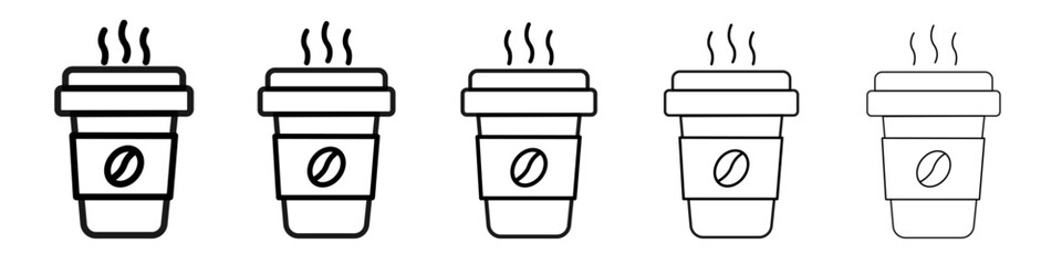 coffee cup icon flat simple outline logo