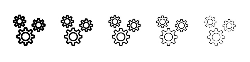 Cogwheel icon flat simple outline logo